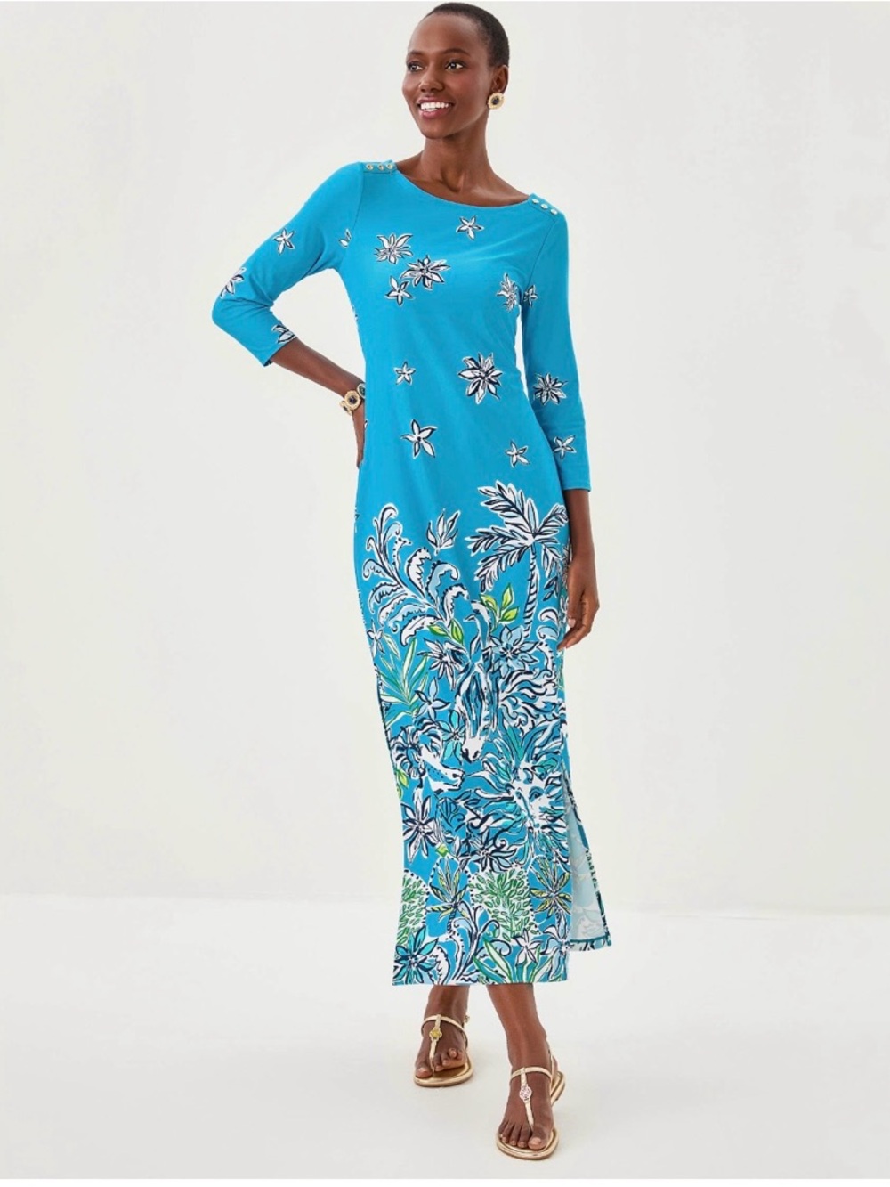 New Lilly Pulitzer UPF 50+ ChillyLilly Seralina Maxi Dress